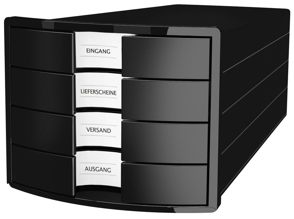 Han Schubladenbox Impuls,Din A4 C4,4 Schubladen Negro