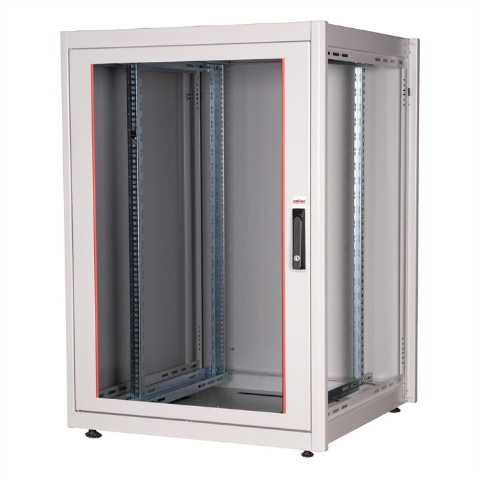 Roline 19-Zoll Netzwerkschrank Basic 22 He, 800x800 Bxt Glastr Grau