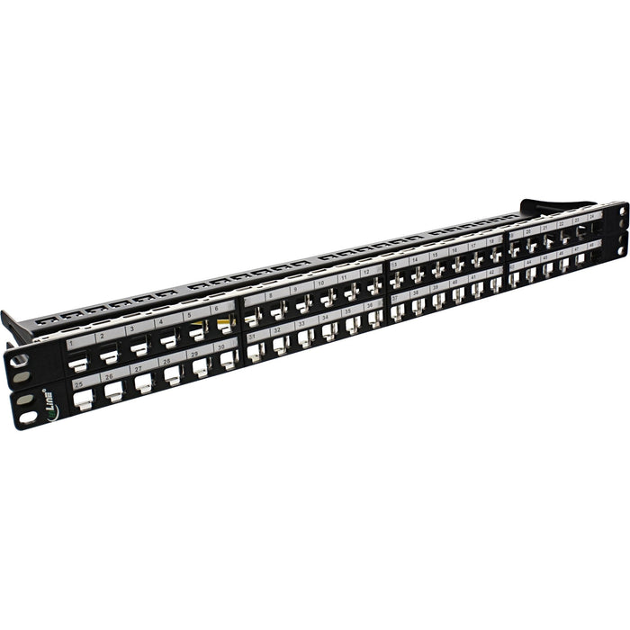 Patch Panel Inline Blank 19" Para 48 Puertos Rj45 Keystones 1u Negro
