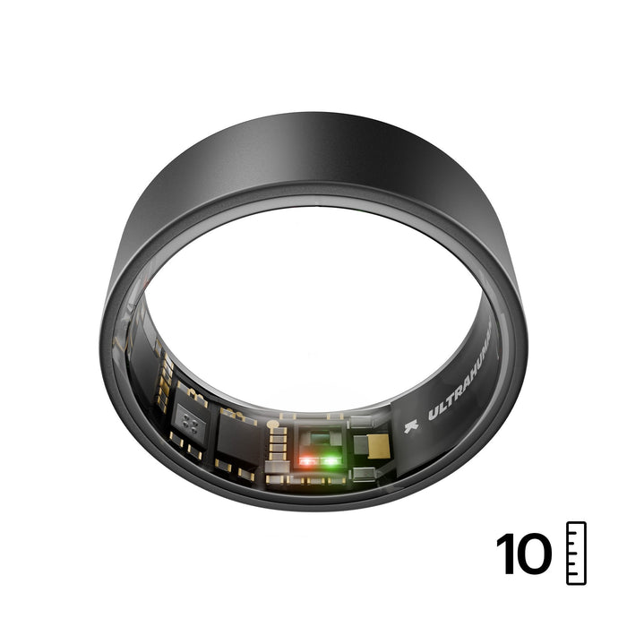 Ultrahuman Ring Air - Anillo Inteligente Para Mujeres Y Hombres - Portátil Para Seguimiento Del Sueño Y La Actividad Física - Frecuencia Cardíaca - Smartring Gris Mate Talla 10
