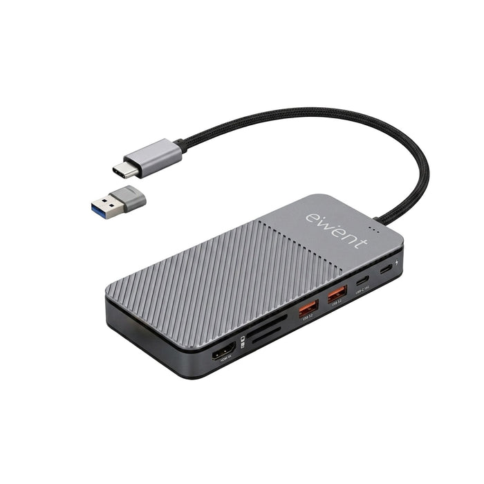 Hub Ewent Ew1156 Usb-C 8en1 + Carcasa Ssd M.2 Nvme 10gbps