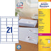 EAN 5014702003103 - Avery L7160-100 etiqueta autoadhesiva Rectángulo redondeado Permanente Blanco 2100 pieza(s) imagen 1