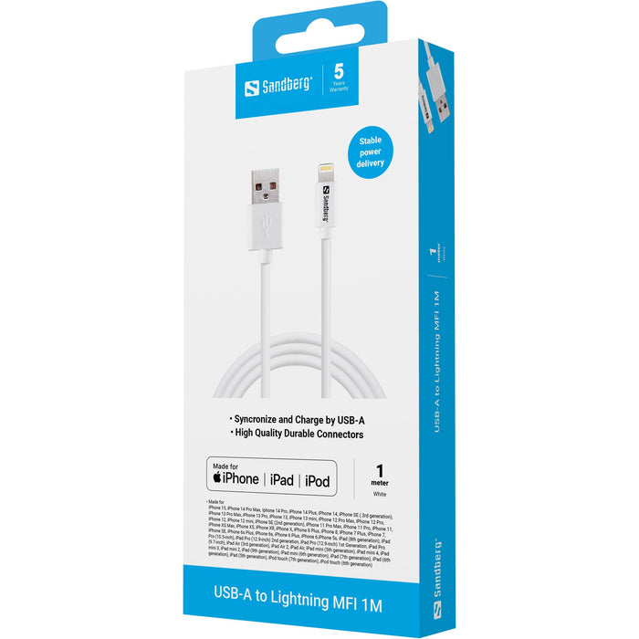 EAN 5705730440755 - Sandberg 440-75 cable de conector Lightning Blanco imagen 3