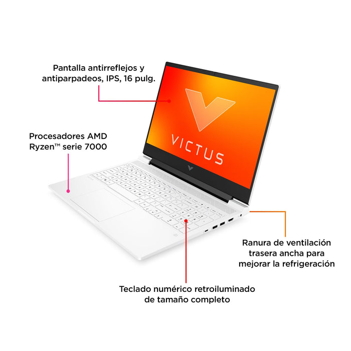 Portátil Victus Gaming 16 S0006ns 16.1" Ryzen 7 7840hs 16gb  512gb Ssd Nvidia Gforce Rtx4050 Freedos Plata Mica