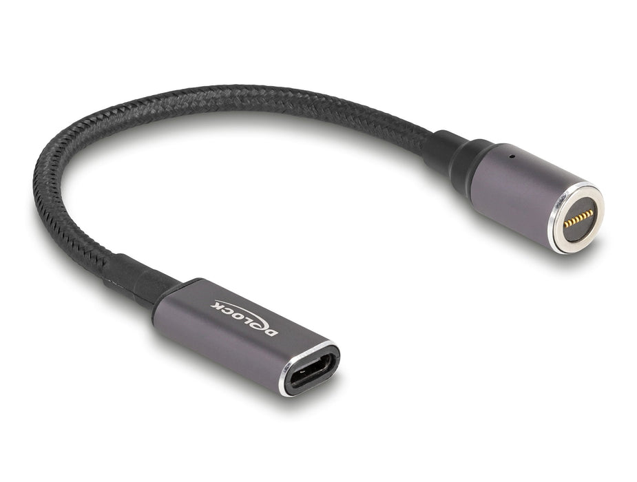 Delock 80781 Cable De Carga Para Portátil Usb Type-C Hembra A Conector Magnético De 8 Pines, 15 Cm.