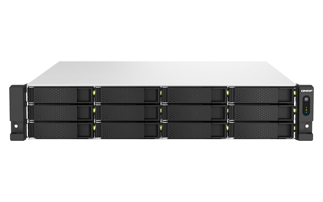 EAN 4711103082249 - QNAP TS-h1887XU-RP NAS Bastidor (2U) Intel Xeon E E-2334 16 GB DDR4 0 TB QuTS hero Negro, Blanco imagen 1