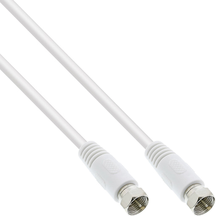 Cable Inline Sat 2x Apantallado Ultra Baja Pérdida 2x F-Plug >75db Blanco 5m