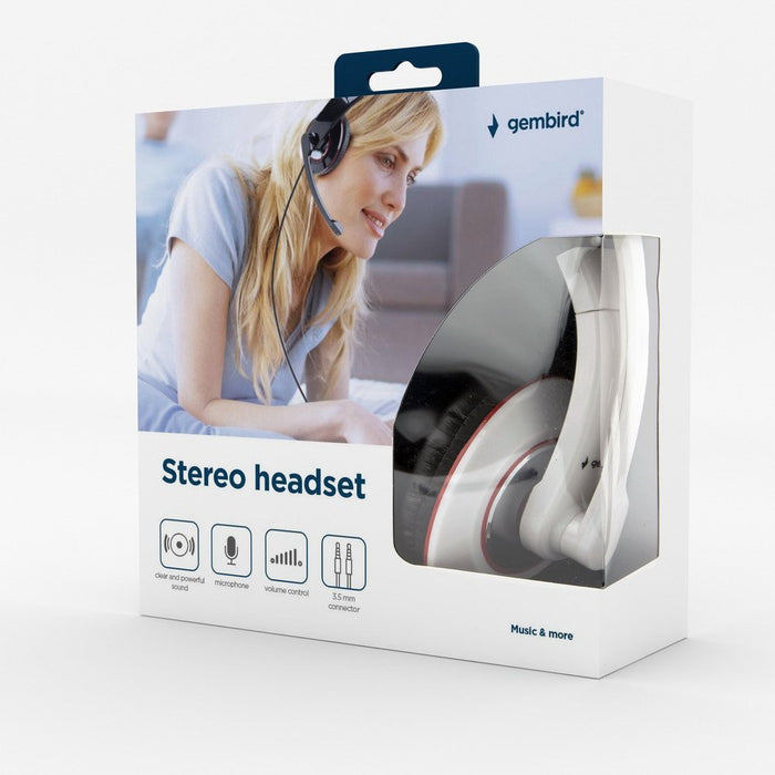 EAN 8716309079501 - Gembird MHS-001-GW auricular y casco Auriculares Alámbrico Diadema Llamadas/Música Blanco imagen 4