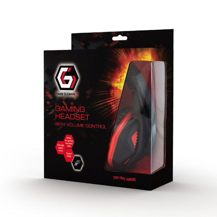 EAN 8716309101233 - Gembird GHS-03 auricular y casco Auriculares Alámbrico Diadema Juego Negro, Rojo imagen 3