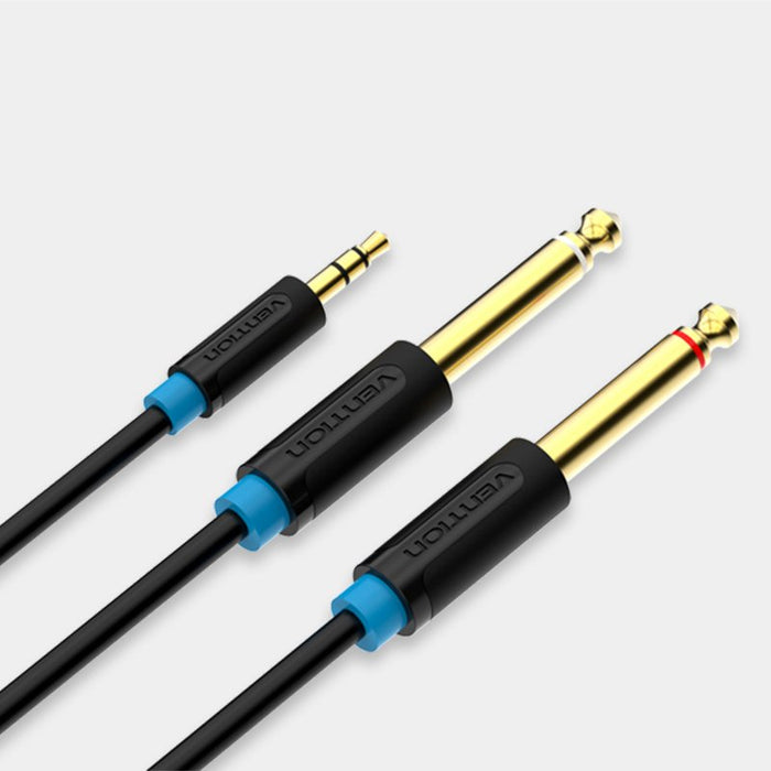 EAN 6922794728615 - Vention BACBJ cable de audio 5 m 3,5mm 2 x 6,35mm Negro imagen 2