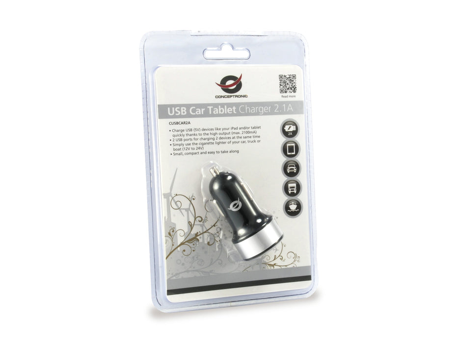 EAN 8714909023399 - Conceptronic CUSBCAR2A cargador de dispositivo móvil Tableta Plata Encendedor de cigarrillos Auto imagen 6