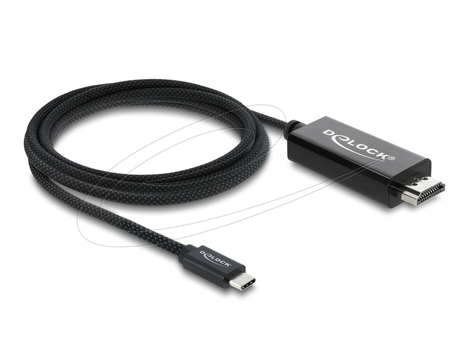 Delock Koaxiales Usb Tipo-C? A Cable Hdmi (Dp Alt Mode) 4k 60 Hz Con Geflechtma