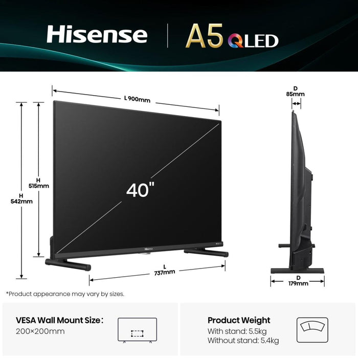 EAN 6942351418315 - Hisense 40A5Q 101,6 cm (40") Full HD Smart TV Wifi Negro imagen 2