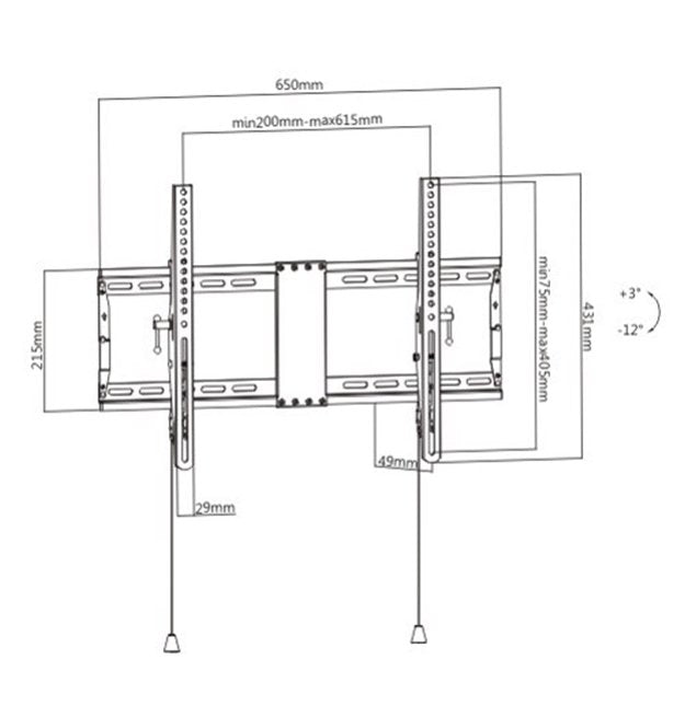 EAN 8716309126168 - Gembird WM-80T-01 soporte para TV 2,03 m (80") Negro, Acero imagen 1
