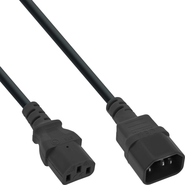Cable De Alimentación Inline C13 A C14 3 Pines Iec Macho A Hembra Negro 10m