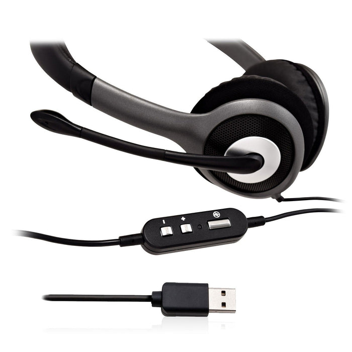 Deluxe Usb Headset W/Mic On Cable Control 1.8m Cable      In