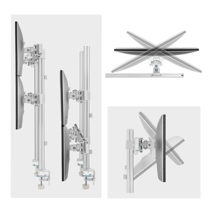 Startech.Com Six-Monitor Desk Mount W  Crossbar, Up To 32 In Screens 17.6lb - Befestigungskit - Für 6 Lcd-Displays - Säule, Dual