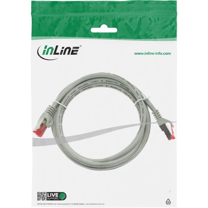 Cable De Red Inline S/Ftp Pimf Cat.6 250mhz Pvc Gris Cobre 0.5m
