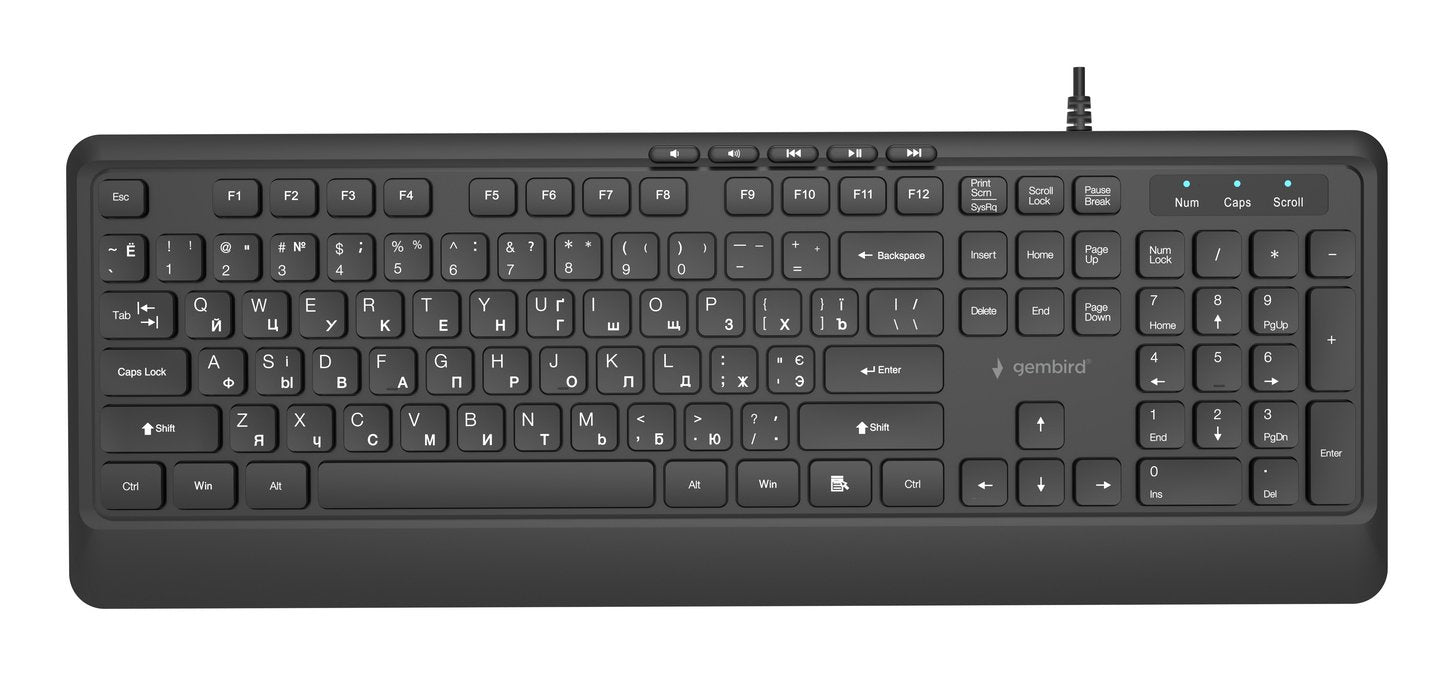 Keyboard Multimedia Usb Cyrill/Black Kb-Mch-05-Cyrl Gembird