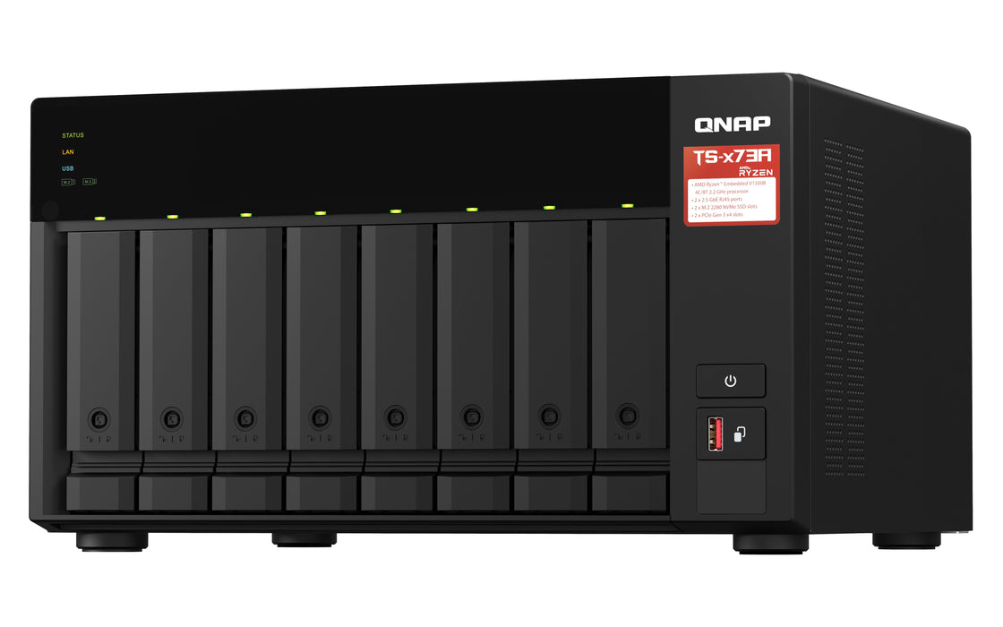 EAN 4711103084632 - QNAP TS-873A NAS Torre Ryzen Embedded V1500B 8 GB DDR4 0 TB QuTS hero Negro imagen 6