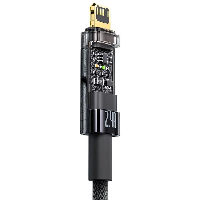Explorer Series Auto Power-Off Fast Charging Data Cable Usb To Ip 2.4a 2m Black