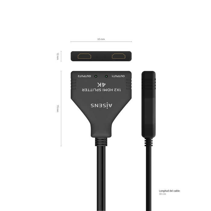 EAN 8436574707663 - AISENS A123-0654 divisor de video 2x HDMI imagen 4