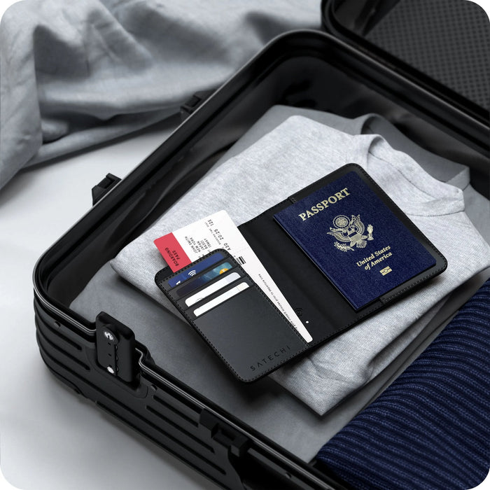 Vegan-Leather Passport Wallet With Find My Negro