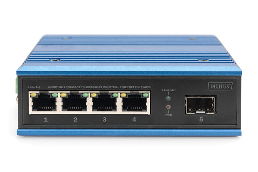 EAN 4016032485483 - Digitus DN-651131 switch No administrado Fast Ethernet (10/100) Energía sobre Ethernet (PoE) Negro, Azul imagen 2