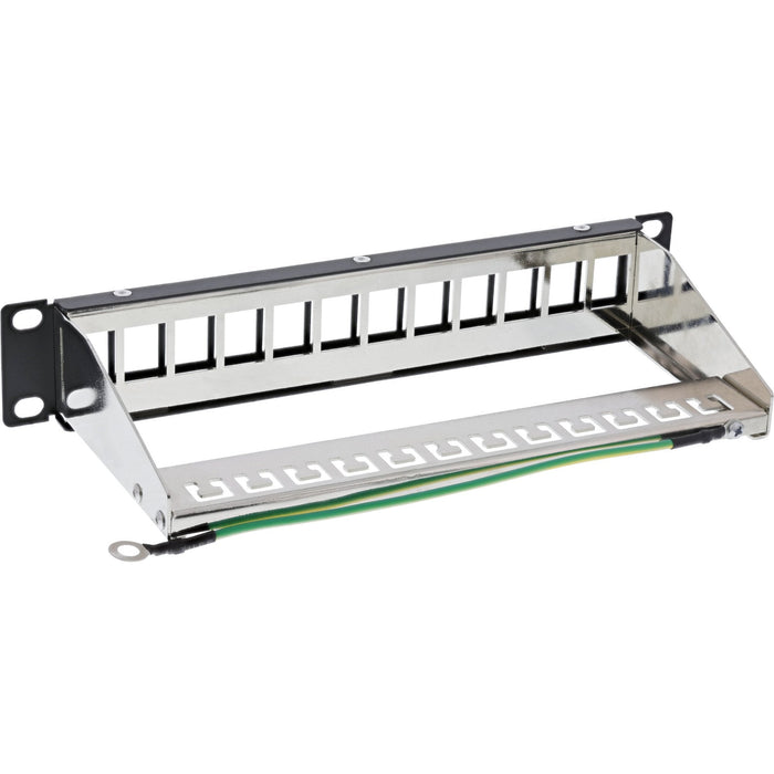 Patchpanel Inline De 10" Panel Vacío De 12 Vías, Para Módulos Keystone, 1u, Ral 9005 Negro