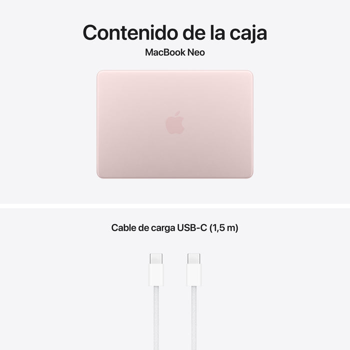 Apple Macbook Neo 13' A18 Pro 6-Core Cpu 8gb 512gb Ssd 5-Core Gpu Touch-Id Rosa Nube