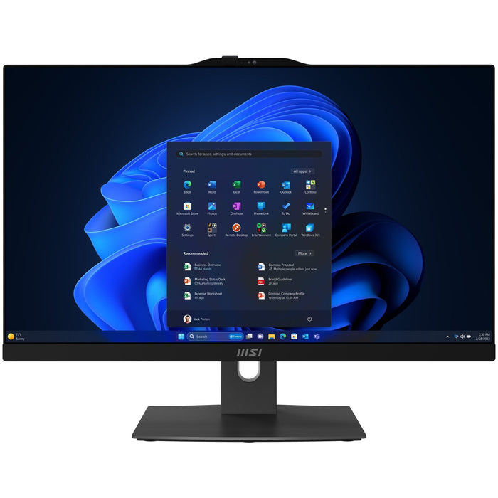Msi Modern Am242tp 1m-1230eu Intel Core 3 100u 60,5 Cm (23.8) 1920 X 1080 Pixels Pantalla Táctil Pc All-In-One 8 Go Ddr5-Sdram 256 Go Ssd Windows 11 Pro Wi-Fi 6e (802.11ax) Negro