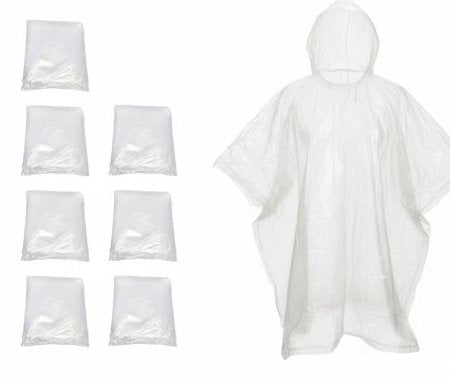Relaxdays Unisex Einweg-Regenponcho Transparente Einheitsgrösse 10 Unidades