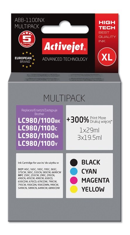 EAN 5901443014409 - Activejet ABB-1100NX cartucho de tinta 4 pieza(s) Compatible Alto rendimiento (XL) Negro, Cian, Magenta,  imagen 1