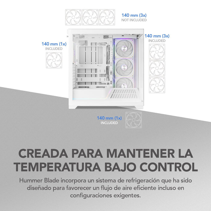 Caja Pc Gaming Semitorre Nox Hummer Blade Blanca