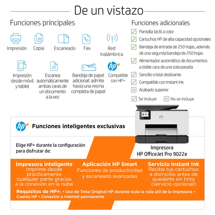 EAN 0195161213526 - HP OfficeJet Pro 9022e All-in-One Prntr Inyección de tinta térmica A4 4800 x 1200 DPI 24 ppm imagen 2