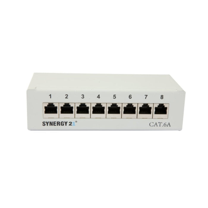 Patch Panel 8xtp, Cat6a, 500mhz, Aufputz , Lichtgris, Lsa, Synergy 21,