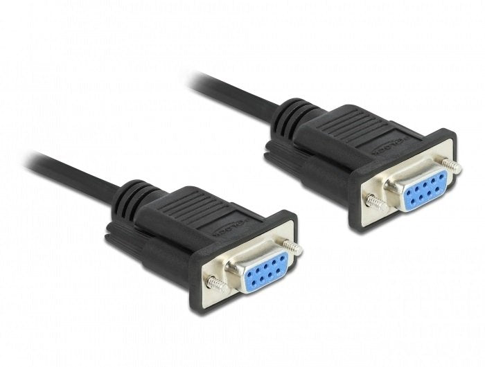 Delock Rs-232 Cable Seriell D-Sub 9 Buchse Zu Buchse Nullmodem Mit Schmalem Steckergehäuse - Cts   Rts Auto Control - 10 M
