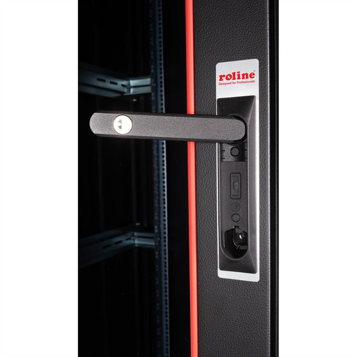 Roline 19-Zoll Netzwerkschrank Pro 42 He, 800x1000 Bxt Glastr Schwarz