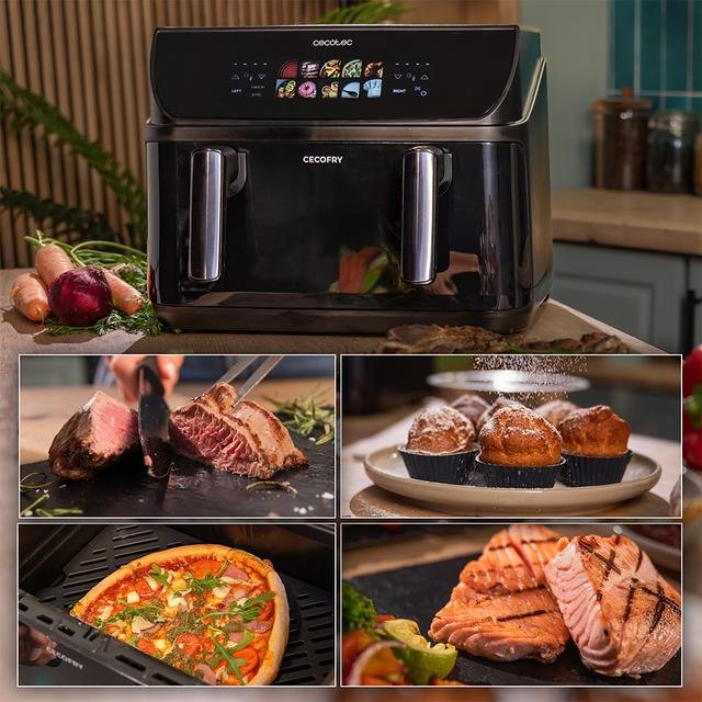 EAN 8435771921728 - Cecotec Cecofry&Grill Duoheat 10000 Doble 10 L Independiente 2800 W Freidora de aire caliente Negro imagen 8