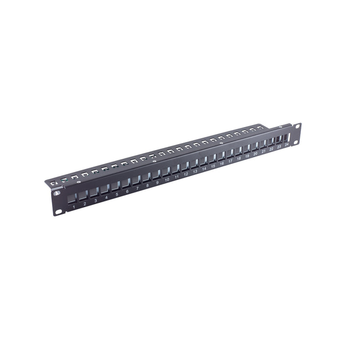 S-Impuls 19"-Keystone-Panel 1he, 24-Port, Stp, Sl, Negro