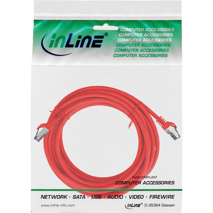 Cable De Red Inline S/Ftp Pimf Cat.8.1 Libre De Halógenos 2000mhz Rojo 10m