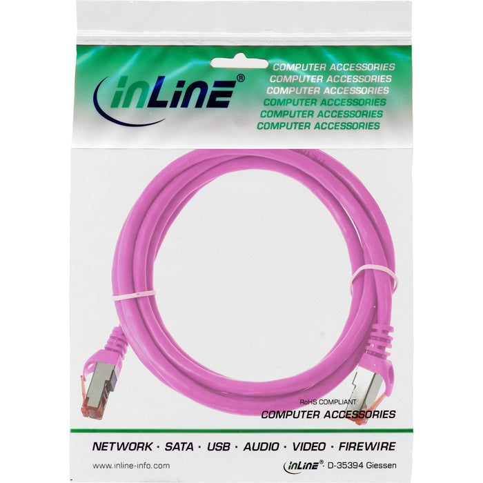 Cable De Red Inline S/Ftp Pimf Cat.6 250mhz Pvc Cobre Rosa 3m