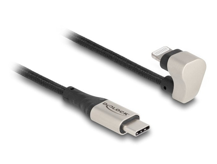 Delock Daten- Y Cable De Carga Usb Tipo-C A Lightning 180° Angular 1 M Mfi