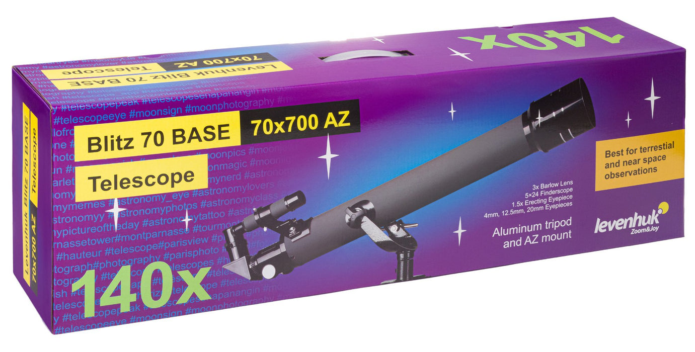 EAN 0753215775897 - Levenhuk Blitz 70 Base Refractor 140x Gris imagen 11