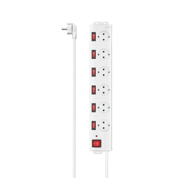 Regleta Hama  Alimentacion Con 6 Tomas - Potencia Maxima 3680w - Cable 1.4m - Voltaje 250v - Interruptor General E