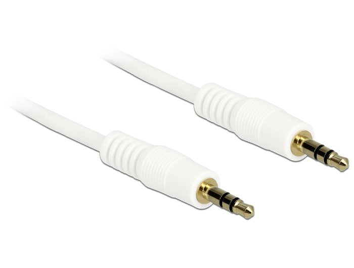 Delock Klinkencable 3,5 Mm 3 Pin Stecker > Stecker 0,5 M Weiss