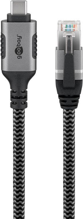EAN 4040849707544 - Goobay 70754 cambiador de género para cable USB C RJ-45 Negro, Plata imagen 2