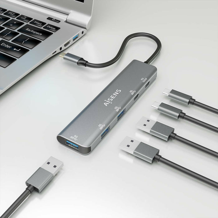 EAN 8436574709995 - AISENS A109-0857 hub de interfaz USB 3.2 Gen 1 (3.1 Gen 1) Type-C 5 Mbit/s imagen 5