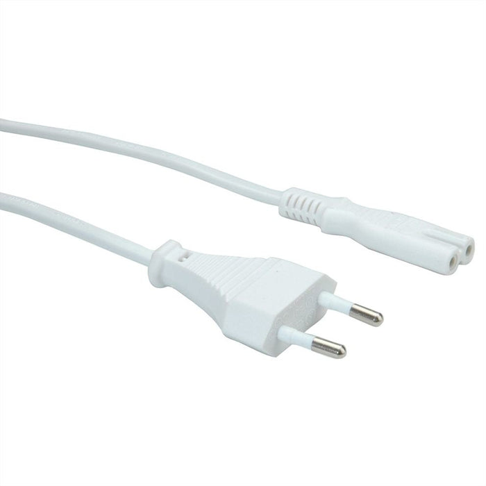 Value Netzcable Euro-Flachstecker Auf C7, 2polig, Wei, 3 M