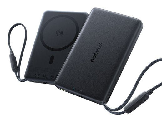 Picogo Am52 Qi2.2 Slim Magnetic Power Bank With Built-In Cable        10000mah 45w Cosmic Black
